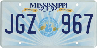 MS license plate JGZ967