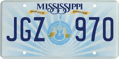 MS license plate JGZ970