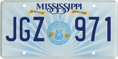 MS license plate JGZ971