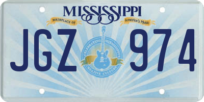 MS license plate JGZ974