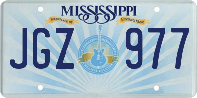 MS license plate JGZ977