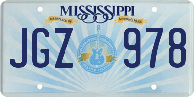MS license plate JGZ978