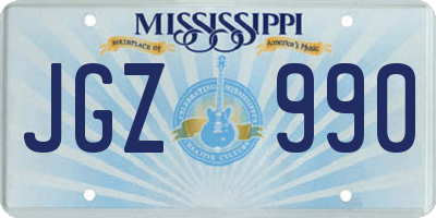 MS license plate JGZ990