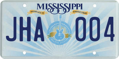 MS license plate JHA004