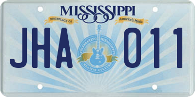MS license plate JHA011