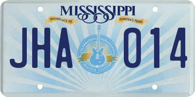 MS license plate JHA014