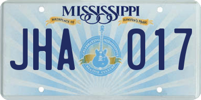MS license plate JHA017