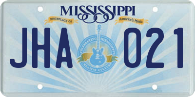 MS license plate JHA021