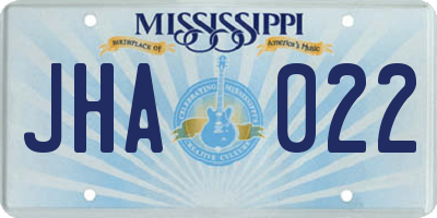 MS license plate JHA022