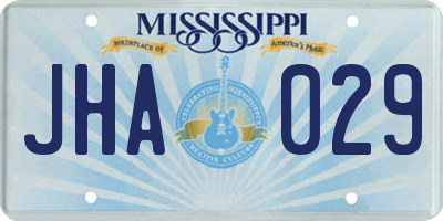 MS license plate JHA029