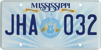 MS license plate JHA032