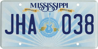 MS license plate JHA038