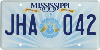 MS license plate JHA042