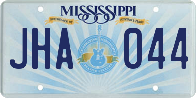 MS license plate JHA044