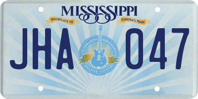 MS license plate JHA047