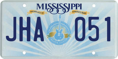 MS license plate JHA051