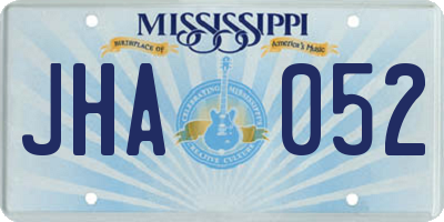 MS license plate JHA052