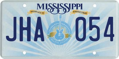 MS license plate JHA054