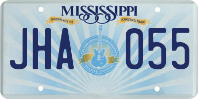MS license plate JHA055