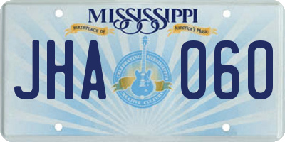 MS license plate JHA060