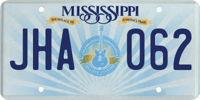 MS license plate JHA062