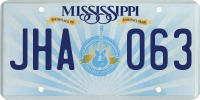 MS license plate JHA063