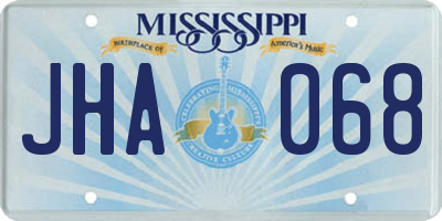 MS license plate JHA068