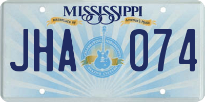 MS license plate JHA074