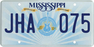 MS license plate JHA075