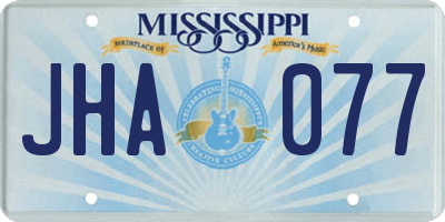 MS license plate JHA077