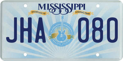 MS license plate JHA080