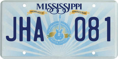 MS license plate JHA081