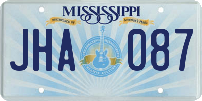 MS license plate JHA087