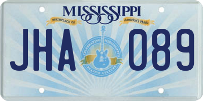 MS license plate JHA089