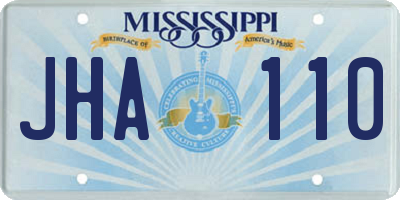MS license plate JHA110