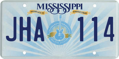 MS license plate JHA114