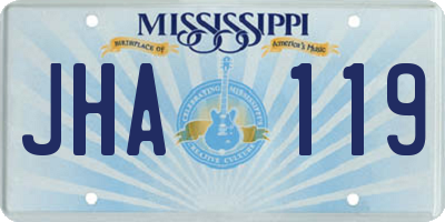 MS license plate JHA119