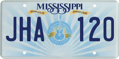 MS license plate JHA120