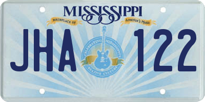 MS license plate JHA122