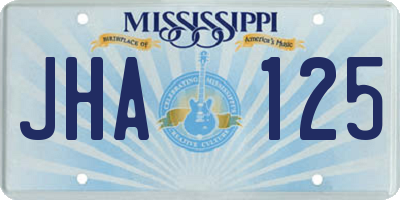 MS license plate JHA125