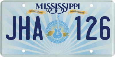 MS license plate JHA126