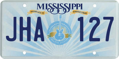 MS license plate JHA127