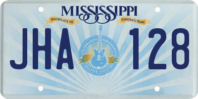 MS license plate JHA128