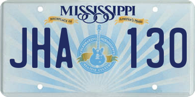 MS license plate JHA130