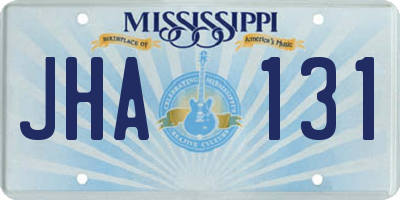 MS license plate JHA131