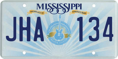 MS license plate JHA134