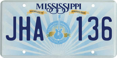 MS license plate JHA136