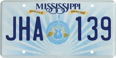 MS license plate JHA139