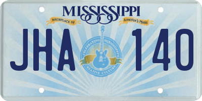 MS license plate JHA140