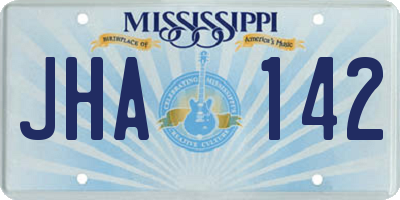 MS license plate JHA142